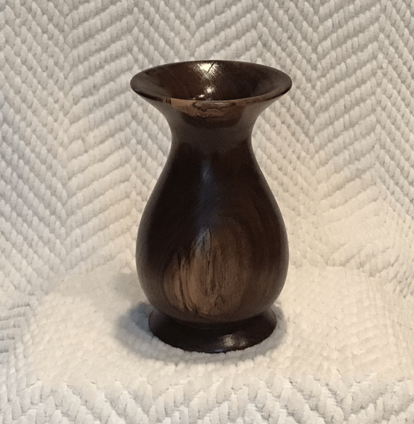 Walnut vase 7” high, 4” wide. $45